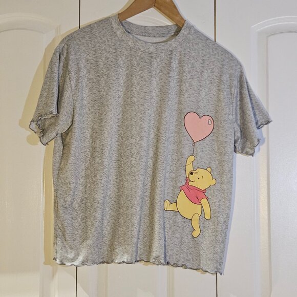 Disney Winnie the Pooh Women's Shirt Size M Gray Pajama T-Shirt Top Super Soft - Picture 1 of 8